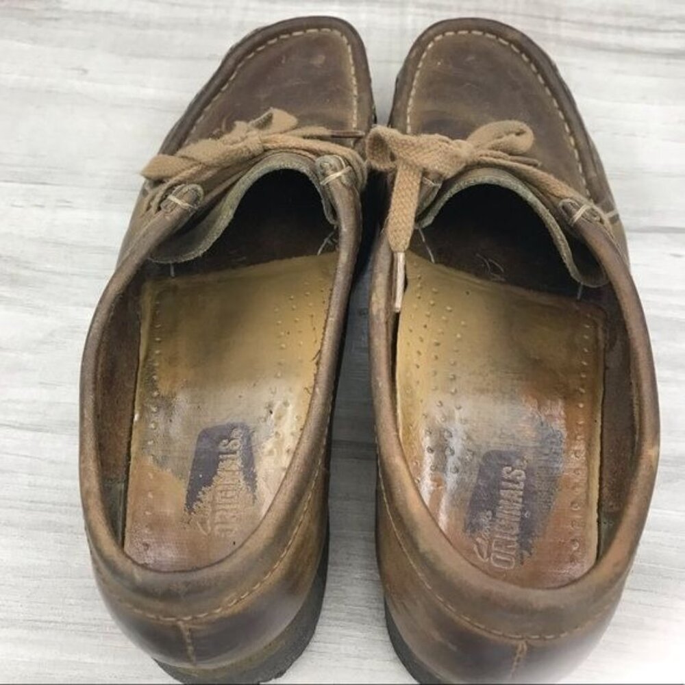 Clarks Brown Leather Wallabee-Style Flats - Picture 11 of 12